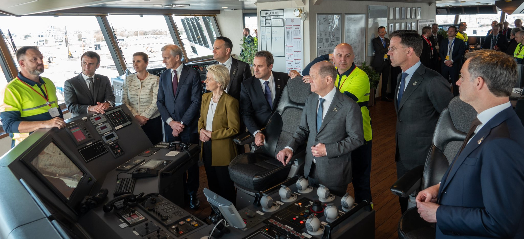 Photo of European leaders on a big boat